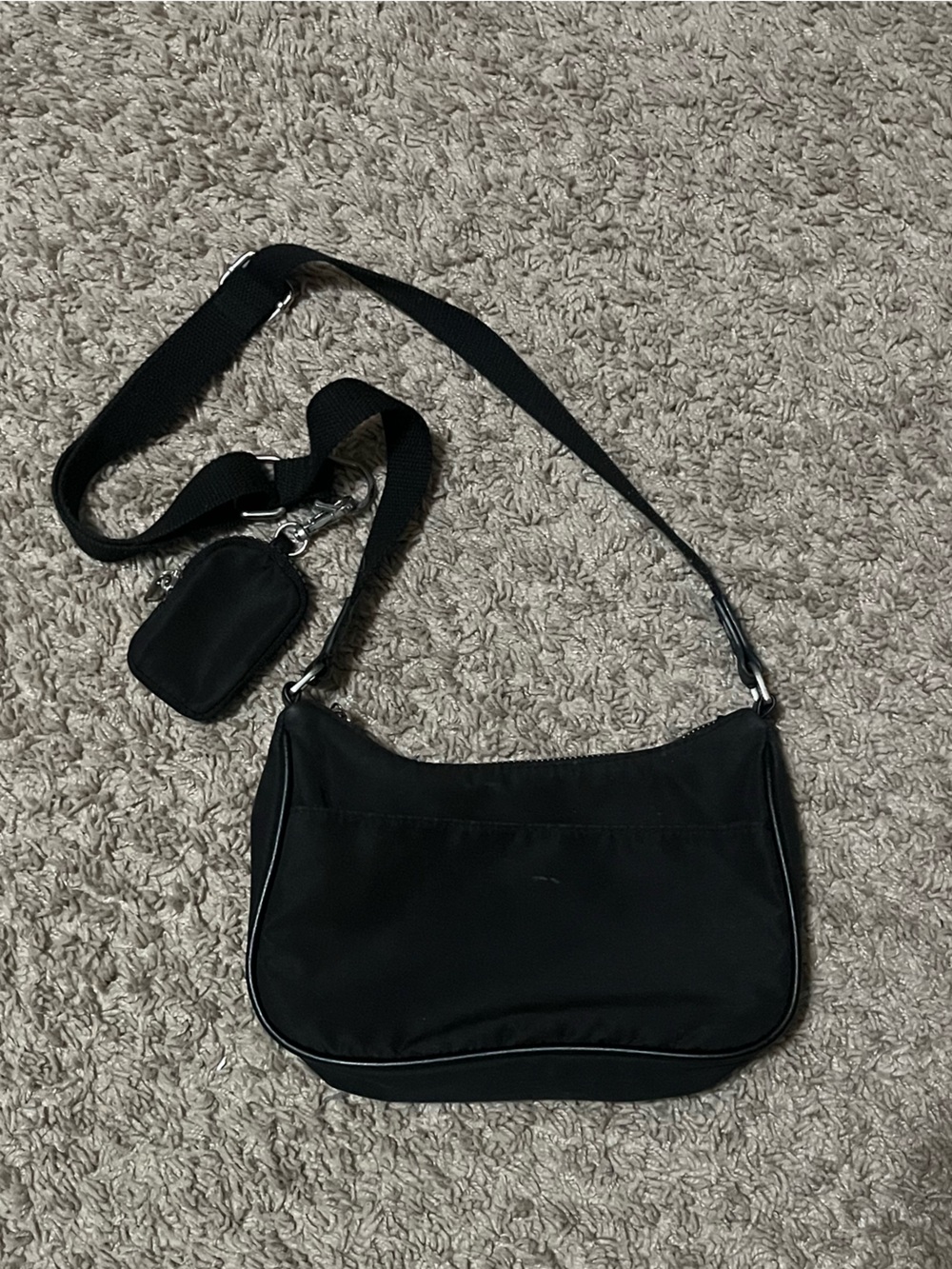 Black Crossbody Saddle Bag with Adjustable Strap